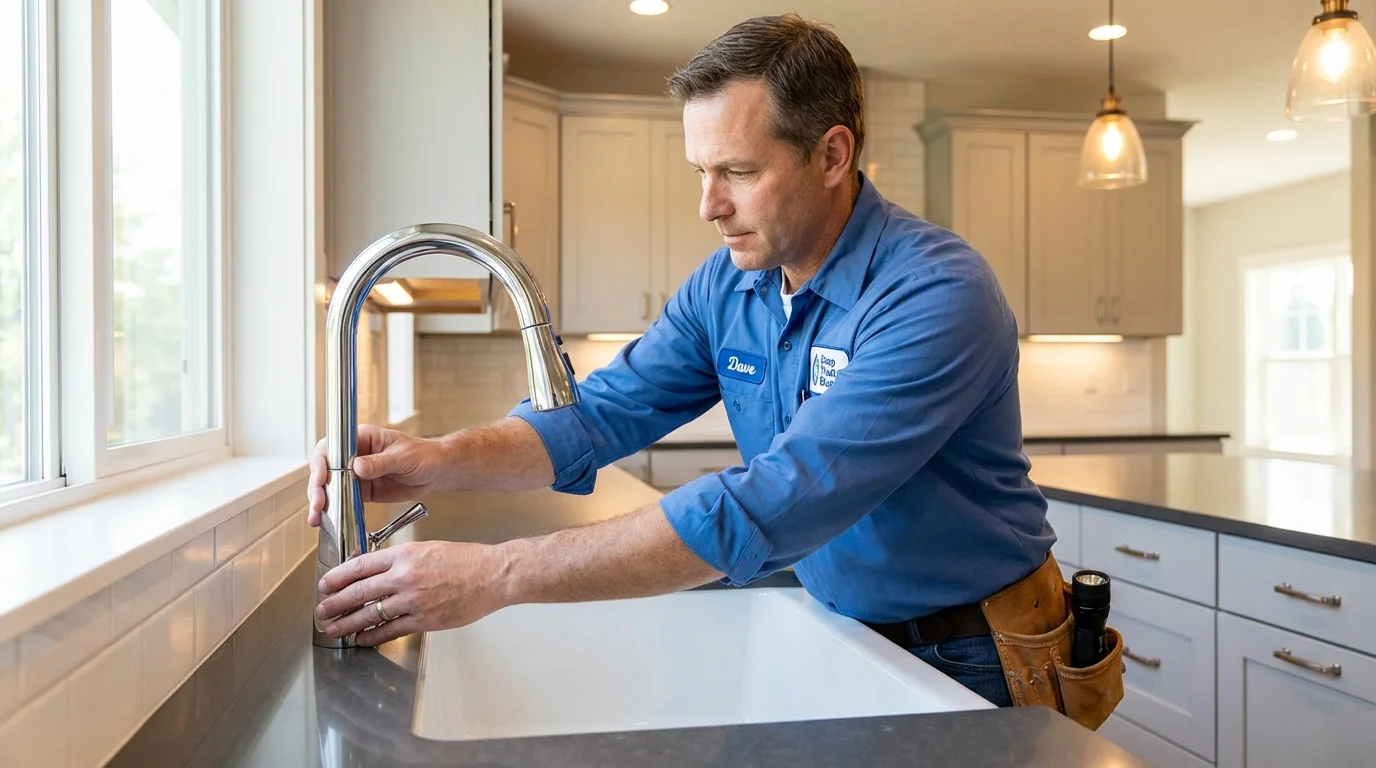 Kitchen faucet installation by Johns Plumbing LLC in Cobden